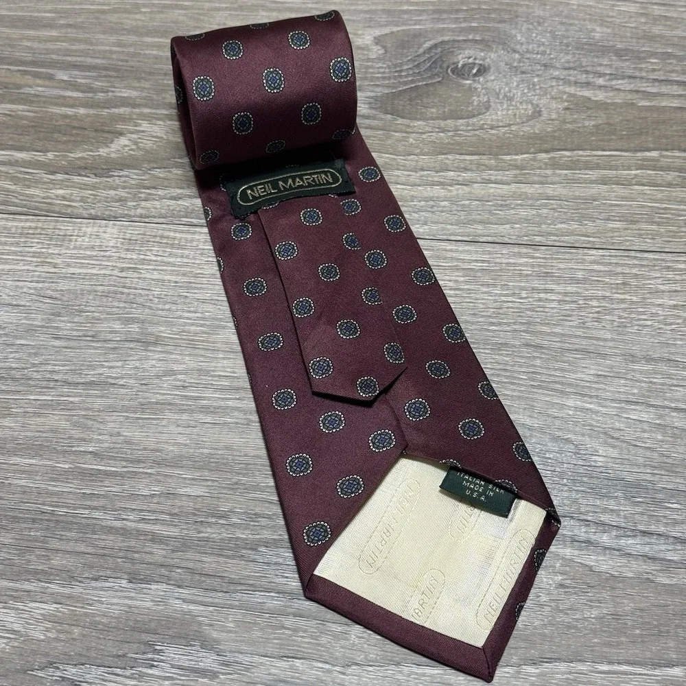 Neil Martin Handmade Luxury‎ 100% Italin Silk Neck Tie for Men USA 58
